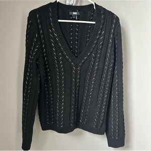 PAIGE medium black knit sweater with silver details new condition never worn